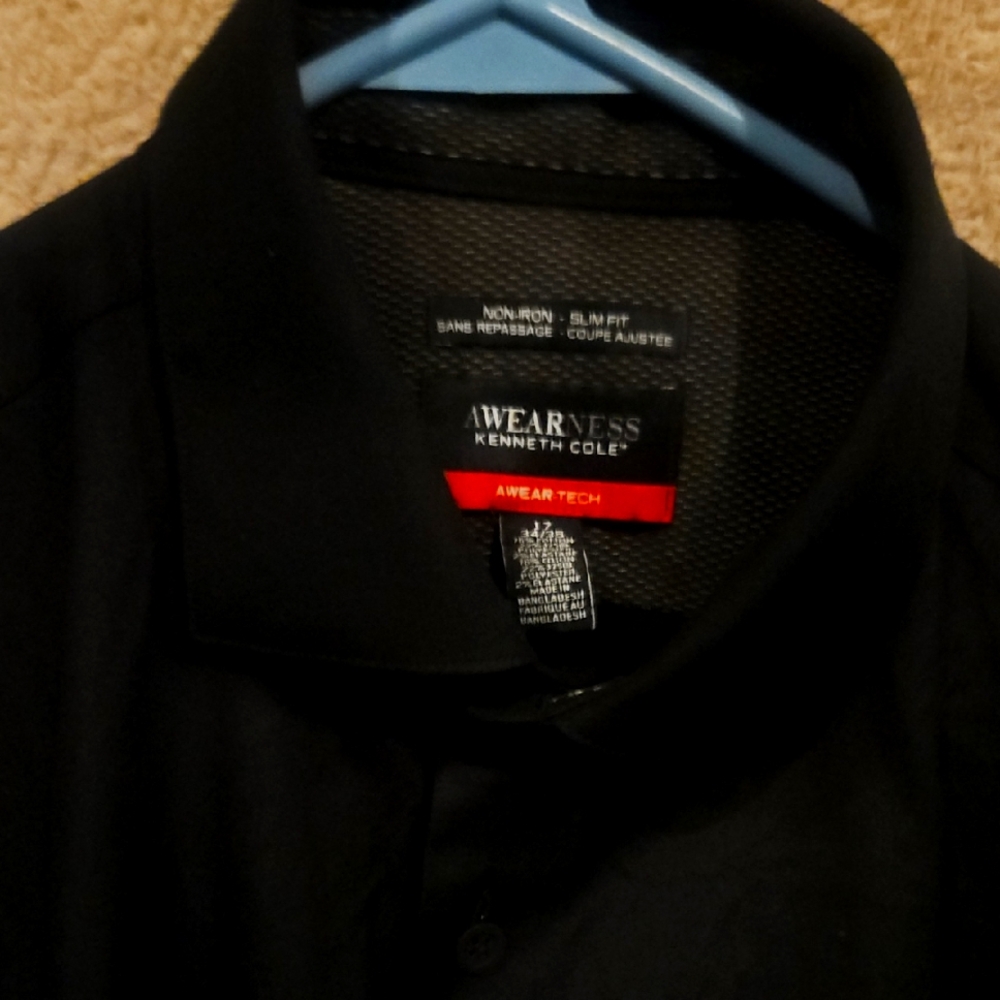 Kenneth Cole Men's Black Non-Iron Shirt